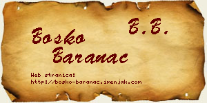 Boško Baranac vizit kartica